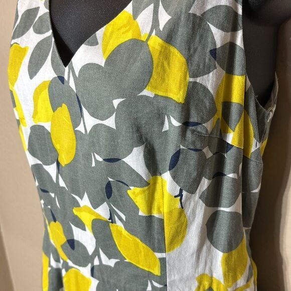 Boden women’s 6 linen blend lemon print novelty fit flare dress capsule - Picture 4 of 8
